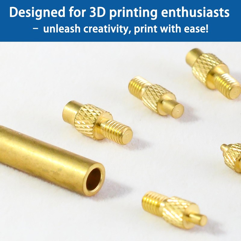 M2-M6 Brass Inserts for 3D Printing, Nuts, Screws, Bolts -