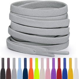 Miscly Flat Elastic Shoelaces (Gray, 36" (91 cm))