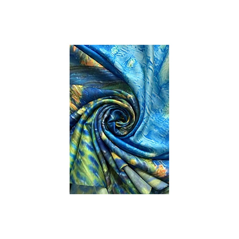 GFM® Silk Blend Painting Based Scarf (Van Gogh -Starry Night