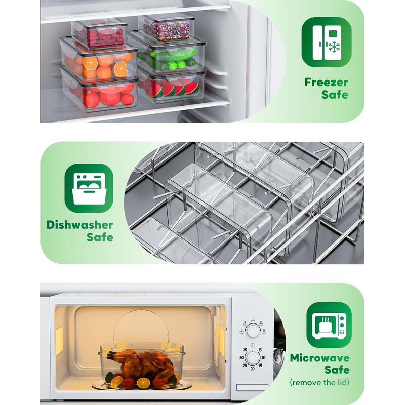 62 Pcs Large Food Storage Containers with Lids Airtight,Total 656OZ(31
