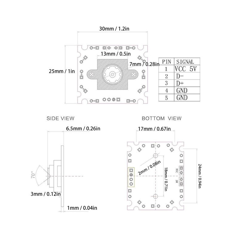 USB Camera Module, 2MP Full HD Night Vision Webcam Module,