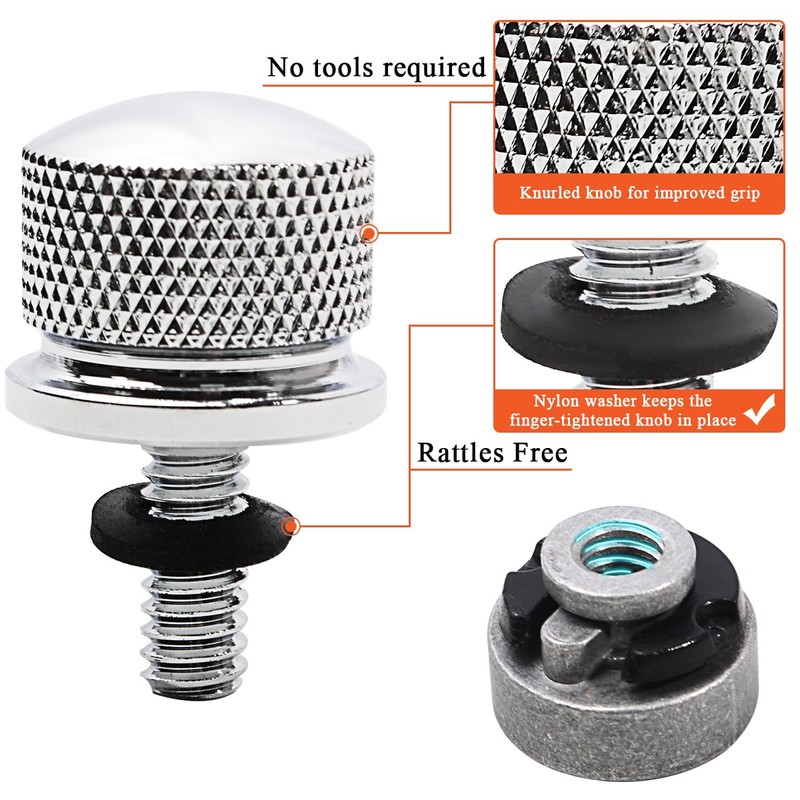 FOVPLUE Quick-Release Fender Seat Hardware Kit,1/4″-20 Thread Seat Bolt/Screw and