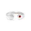 EVE'S ADDICTION Custom Birthstone and Initial Silver Cuff Ring -