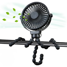 Mini Portable Stroller Fan, Small Clip on Fan, 3 Speed 360° Rotate Flexible Tripod 5200mAh Baby Fan Handheld USB Desk Cooling Fan for Car Seat Crib Treadmill Travel Camping