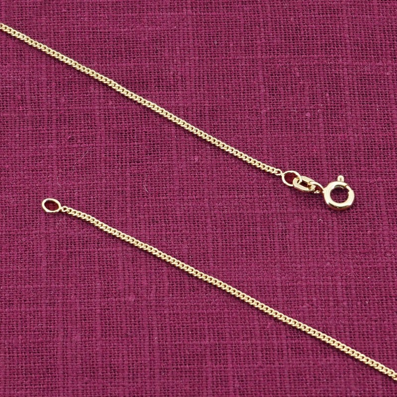 trendor Sturdy Curb Chain for Pendant 925 Silver Gold-Plated 1.4