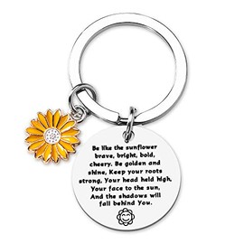 Inspirational Gifts Keychains for Women Girls Sunflower Lover Gift Keychain for Girlfriend Christmas Birthday Gifts for Best Friends Motivational Gift Sunflowers Key Chains