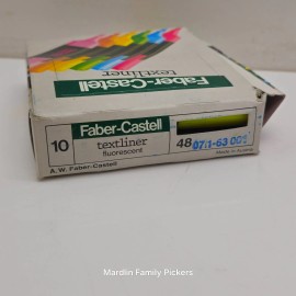 Faber Castell Vintage Faber-Castell Textliner Fluorescent Highlighters Pens Box of 10 Yellow