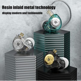 Yinyoo KZ EDX Pro - Audífonos con Sonido de Graves Profundos de Alta fidelidad y 1DD, Controlador dinámico de 10 mm con Cable Desmontable (Blanco, sin micrófono)