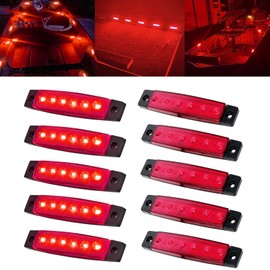 SZSSXPL 10Pcs Red Marine Boat Lights,Boat Interior Lights,12V Waterproof Boat Navigation Lights Courtesy Light for Deck Transom Cockpit Bow and Stern, Kayak Yacht Fishing Pontoon Boat Sailboat