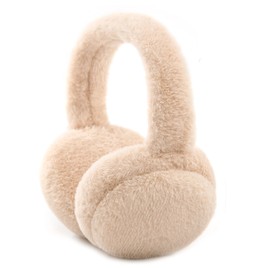 RANOME Fluffy Ear Muffs Winter Women Foldable Fuzzy Earmuffs for Kids Cute Ear Muffs for Girls Boys Ear Warmer (A-khaki)