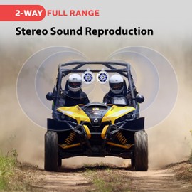 Pyle 4" Waterproof Off-Road Marine Speakers - 2-Way Full Range Stereo System with 360° Rotatable Bracket, Rugged Weatherproof Design, Ideal for ATVs, UTVs, Jeeps, Boats, and Wakeboards, White Colored