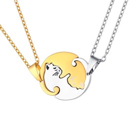 U7 Best Friend Necklaces For 2 Girls Couples Matching Necklace BFF Gifts Jewellery Women