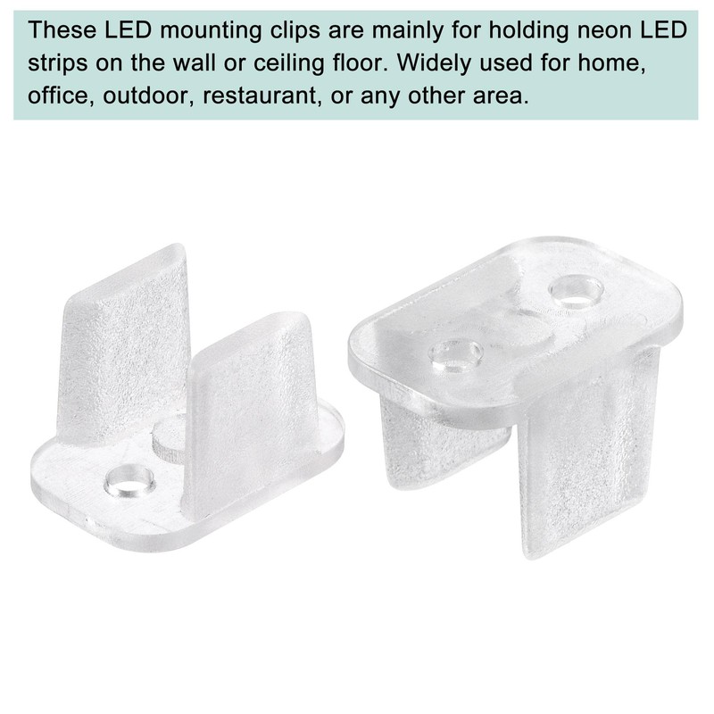 sourcing map Pack of 100 LED Neon Mounting Clips Mounting