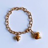 18k silver 925 double heart medal chain silver bracelet silver