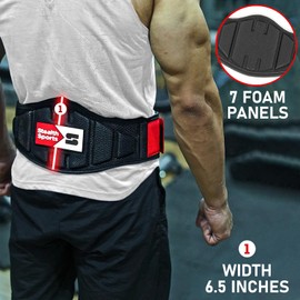 Stealth Sports Weight Lifting Belt – 6.5” Back Support Padded Workout Belt Auto Lock Buckle – Neoprene Gym Belt Men Women – Fitness Bodybuilding Training Deadlift Squats Weightlifting Belt(M)