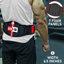 Stealth Sports Weight Lifting Belt – 6.5” Back Support Padded Workout Belt Auto Lock Buckle – Neoprene Gym Belt Men Women – Fitness Bodybuilding Training Deadlift Squats Weightlifting Belt(M)