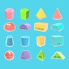Perfeclan 16x 3D Shape Geometric Solids Pattern Blocks Educational Toy