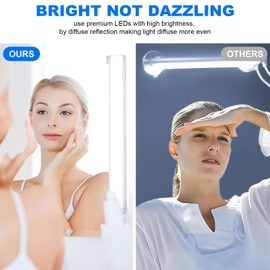 MY BEAUTY LIGHT Angle Adjustable LED Vanity Lights for Mirror, Bright Dimmable and Color Temperature Changeable LED Makeup Lights, Stick-on 24V Plug-in Bathroom Vanity Light Fixture