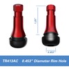 CKAuto TR413AC Red Chrome Rubber Snap-in Tire Valve Stems (5