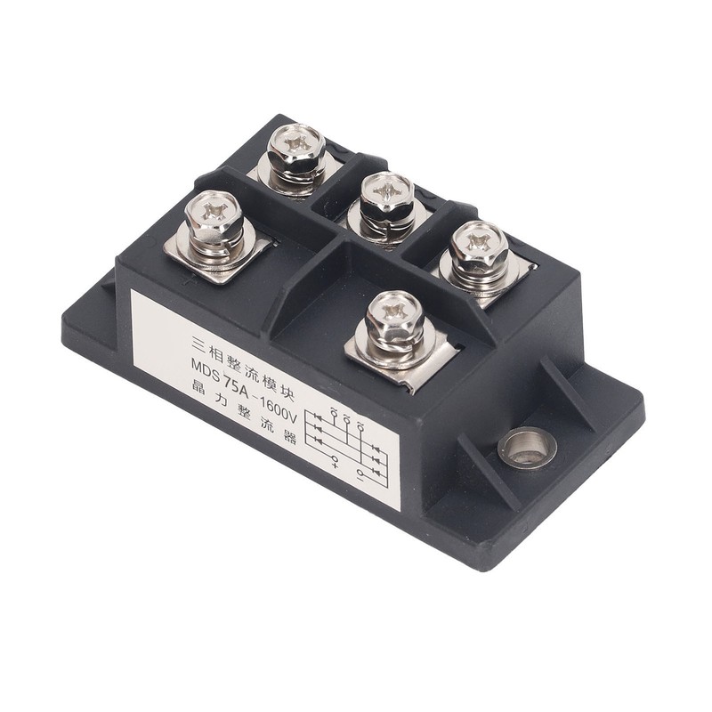3 Phase Bridge Rectifier 75A 5 Terminal ABS Brass Heat
