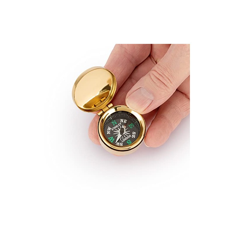 NKlaus Maritime Small Compass 3.5 cm with Brass Lid Gold