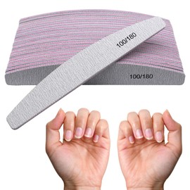 10X Professional Nail Files, 100/180 Grit Double Sided Emery Board Washable Fingernail Buffering Nail Files, Styling Tools for Nails Toe Pet Fingernails