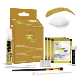 Mina ibrow Hair Color|Natural Spot coloring Hair Tinting Powder, Water and Smudge Proof | No Ammonia, No Lead with 100% Gray Converge|Vegan and Cruelty free(Golden Brown + Oil + Brush)