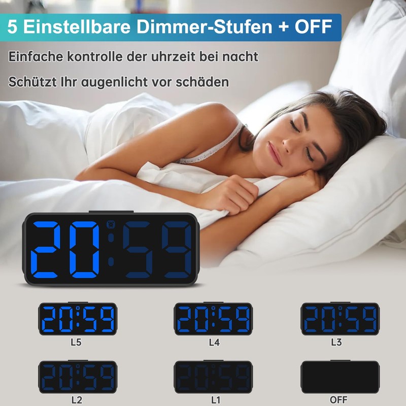 Eachui Digital Alarm Clock Without Ticking Alarm Clock for Children