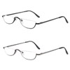 KoKoBin Half Reading Glasses - 2 Pairs Half Rim Metal