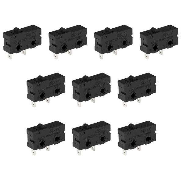 ECSiNG 10Pcs KW11-3Z-A 2-Pin Microswitch No Lever 10T85 SPDT 5A