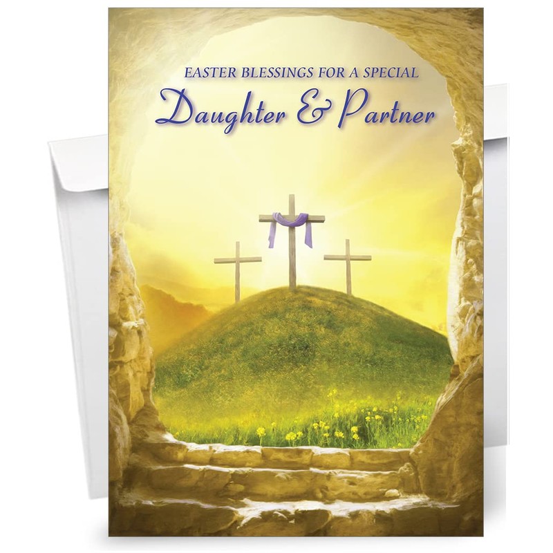 Daughter & Partner Religious Easter Card - Christian Easter Card