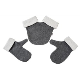 Goldi-Design Partner Gloves Set without Embroidery Made of Double Face Fleece - Made in Germany - Grey/White, anthracite/grey