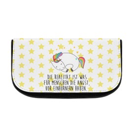 Mr. & Mrs. Panda Unicorn Night Cosmetic Bag, White, Hand drawn