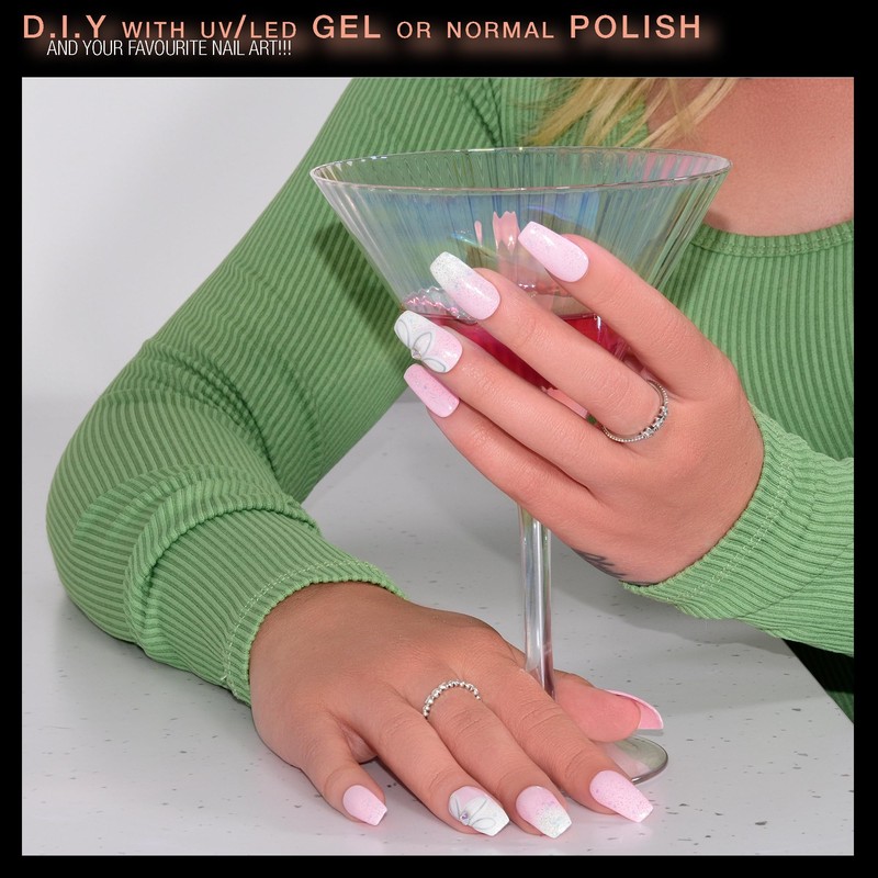 By Vixi Medium oval nail set, free glue and preparation