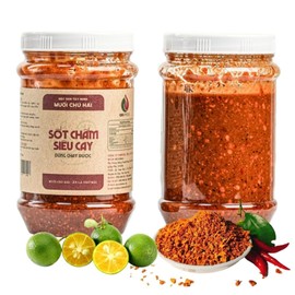 Muoi Chu Hai - Chu Hai Dipping Sauce – Super Spicy Chili Salt Paste – Vietnamese-Style Condiment for Fruit, Seafood, and BBQ – 500g Jar (350gr, Super Spicy)