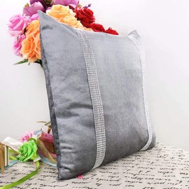 Fullony 18x18 inches Thanksgiving Sequined Decorative Festival Throw Pillow Covers Grey 4 Packs for Car, Sofa, Couch, Family Dinner, Hotel, Bedroom, Party, Christmas, Thanksgiving.