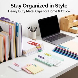 3 Sizes (18Pcs) Jumbo Paper Clips Back to School Student Gifts Teacher Appreciation Gifts, Large Medium Size Durable Metal Paperclip Bookmark Notebook Supplies Office Classroom (Multi Colors)