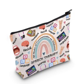 WCGXKO Speech Therapy Gift All Modes of Communication Are Welcomed Zipper Pouch Makeup Bag (B-All Modes)