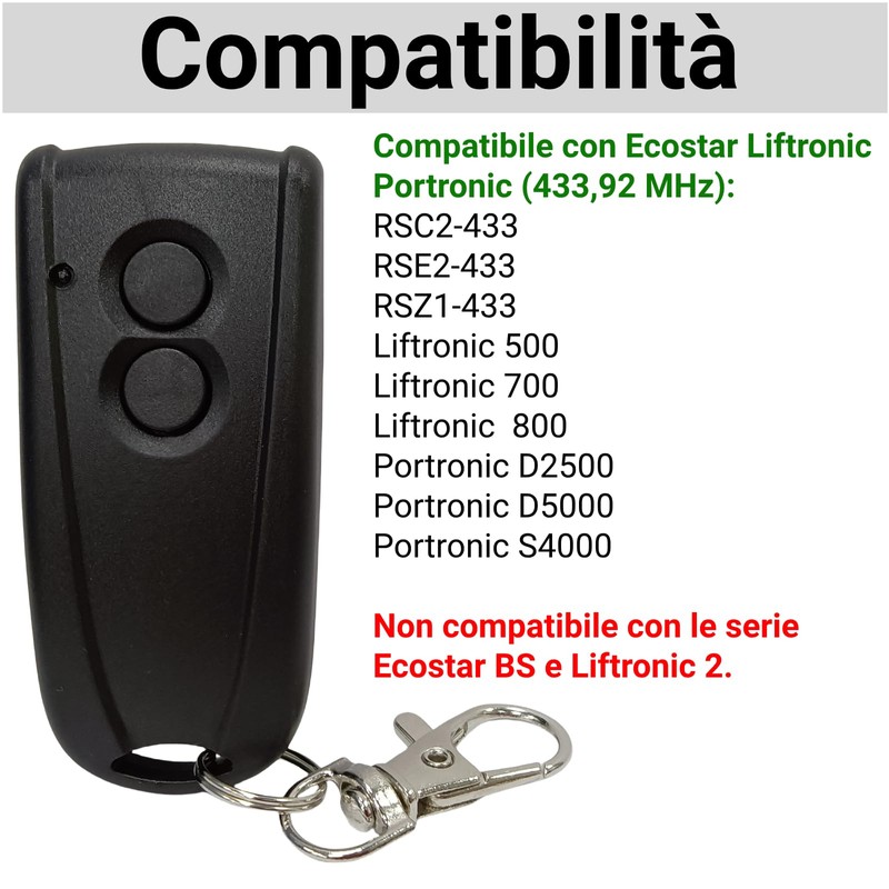 QSDIYRF 433.92MHz Rolling Code Remote Control Compatible with Ecostar RSC2