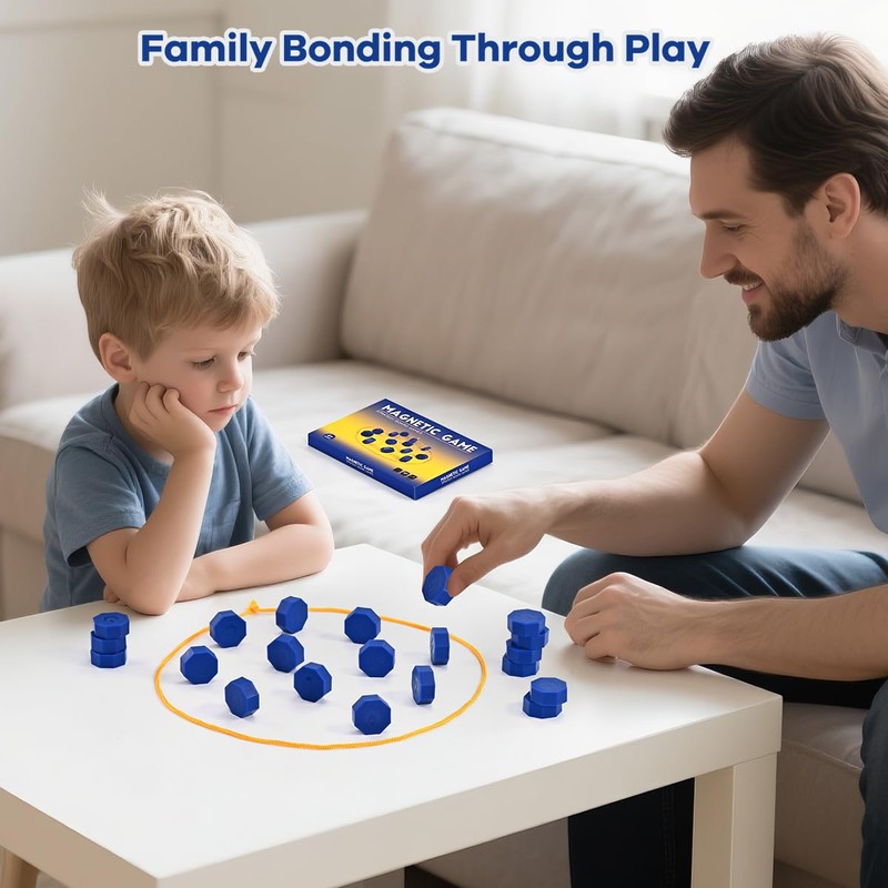 Bameca Magnetic Chess Game with Full-Size Stones, Magnet Game with