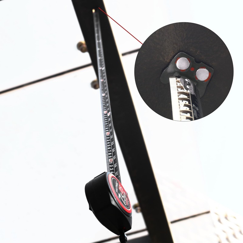 HAUTMEC Tape Measure25ft with Magnetic Hook and Dual Lock, High