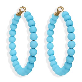 XGALBLA - arete de aro redondos con abalorio redondas para mujer, arete bohemios con abalorio elegantes, de 1.9 pulgadas, Zinc, Con cuentas