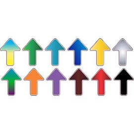 StickerTalk Assorted Color Arrow Vinyl Stickers, 1 sheet of 12 stickers, .75 inch by 1 inch each
