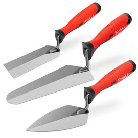 SHALL Soft-Grip Finishing Trowel Set 3pce,Pointing trowel,gauging trowel,Margin Trowel, Builders Bricklaying Tools with Soft Grip Handles