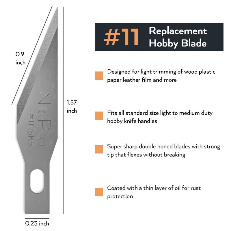 Nicpro 240 PCS Hobby Blades Set SK-5, Art Utility #11