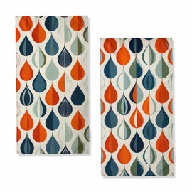 JLSTK Geometric Art Hand Towels Highly Absorbent Colorful Abstract Water Drops Decorative Hand Towels Set for Bathroom Gym Hotel Spa Bathroom Hand Towels Gifts for Women Man 14"x28"