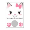 Valentine's Day Scratch Off Card for Kids with Cat Design,