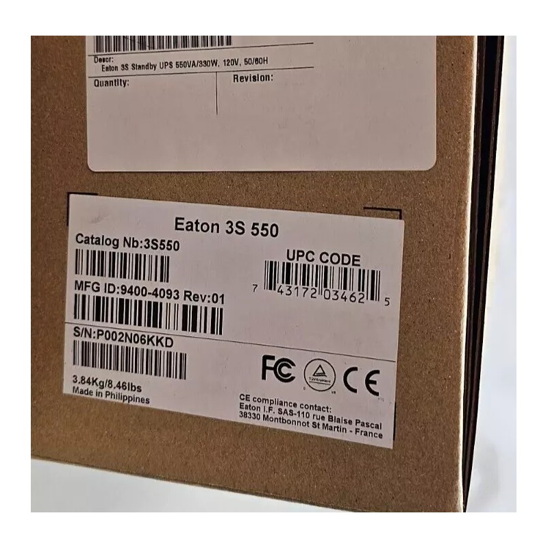 Eaton New Eaton 3S 550VA / 330W Desktop Mini-Tower UPS