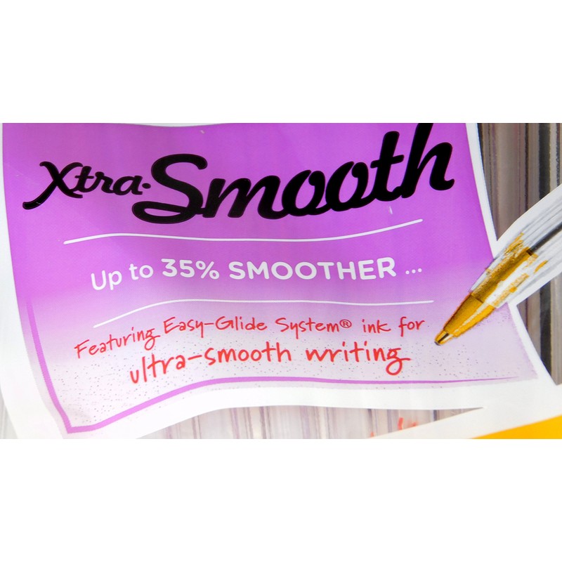 Bic Cristal Xtra Smooth Easy Glide Red Ink Ball Stick