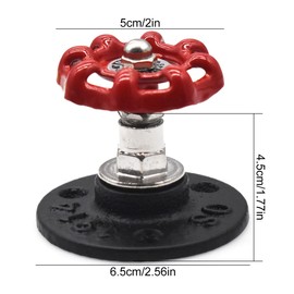 Yueser 2 Pcs Vintage Hook Vintage Industrial Pipe Coat Hook Wall Mounted Retro Pipe Hook with Red Handle Wall Hooks Ideal for Hanging Coat Towel Scarf